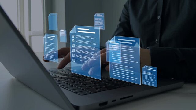 Digital validation, certification and feedback management for corporate workflow systems.Quality assurance and approval process concept with checklist, checkmark and business documents.	
