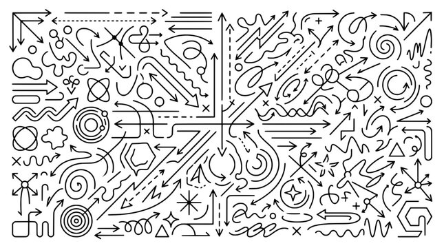 Knife tactical combat with double-edge blade and abstract doodle icons on dynamic background lines featuring weapon, dagger, fighting with self