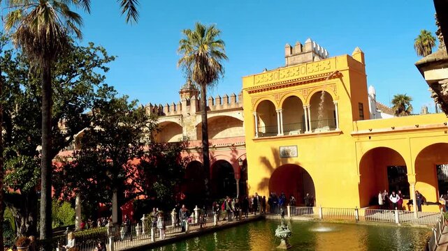 Alcazar Gardens in Seville, Andalusia, Spain