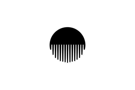 Black Silhouette of a Circular Hair Comb