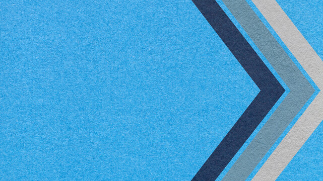 Turquoise paper texture background with blue chevron corner stripes and copy space for banner, presentation, template