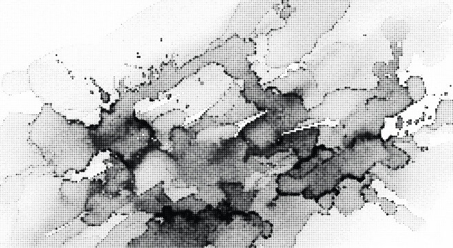 Abstract ink blot distressed brush stroke texture background artistic design element with grunge effect.
