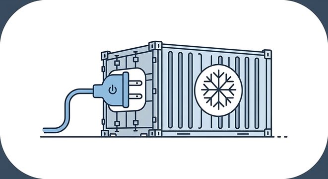 Refrigerated shipping container with electric plug