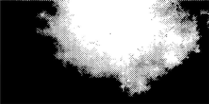 Vector Abstract Cloud Structure Isolated on Black Background in Monochromatic and Dotted Style.