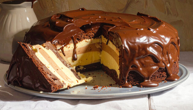 Rich Chocolate Layered Cream Cake