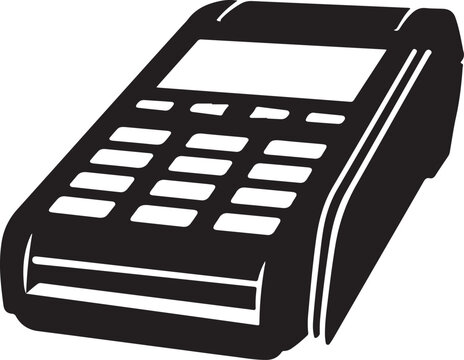 Payment terminal, credit card reader, pos machine, black icon