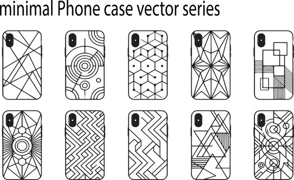 Minimalist Phone Case Vector Series Featuring Geometric Patterns and Abstract Designs free image downlod