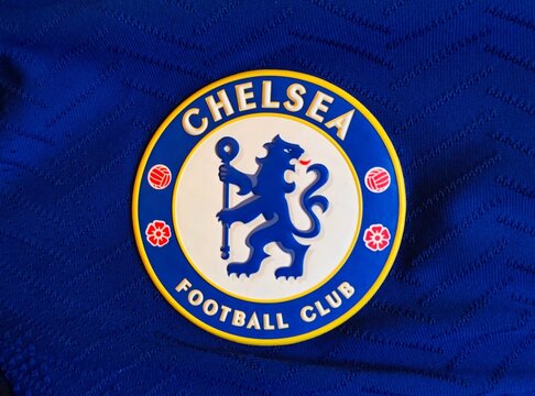 Photo of the emblem of Chelsea F.C, a historic English professional football club based in Fulham, West London, England. 
