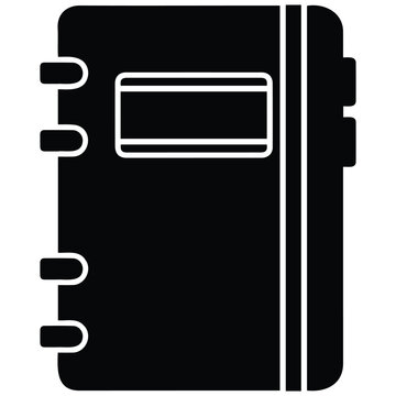 Notebook diary vector silhouette illustration. journal planner line art for writing.