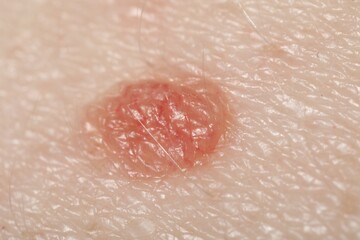 Fototapeta premium Macro view of skin with birthmark as background