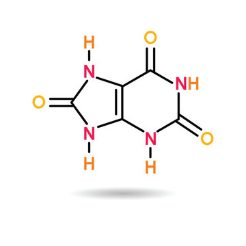 Uric acid chemical formula icon sign design vector