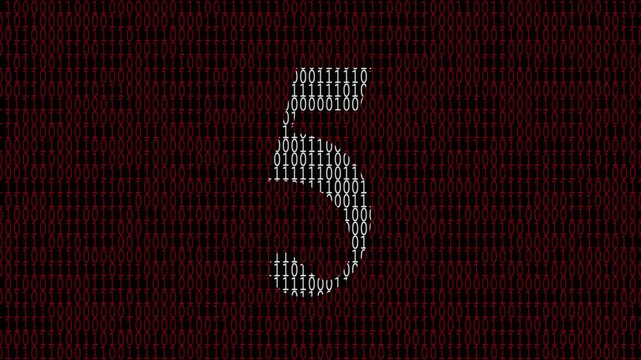10 to 0 binary timer interface cyber tech background,10 second timer video on binary background, 10 to 0 second timer countdown binary video in 4k. internet,computer code ,technology video concept. 