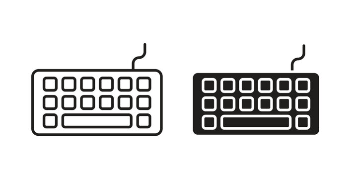 Keyboard icon vector design elements. icon in flat and line style.
