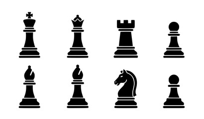 Minimal chess piece icon pack vector illustration isolated on white background © MdRabbi