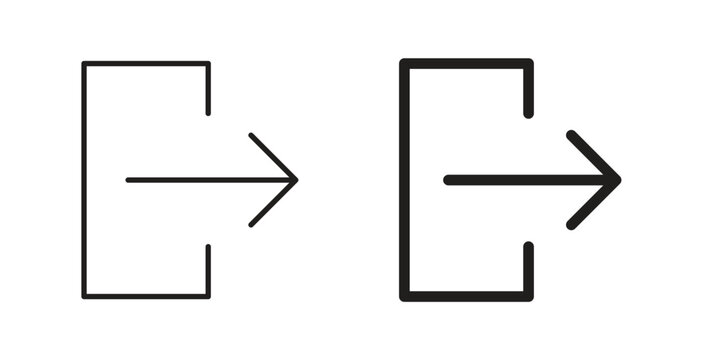 Log out icon vector design elements. icon in flat and line style.