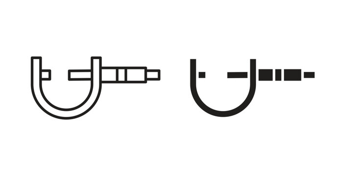 Micrometer icon vector design elements. icon in flat and line style.