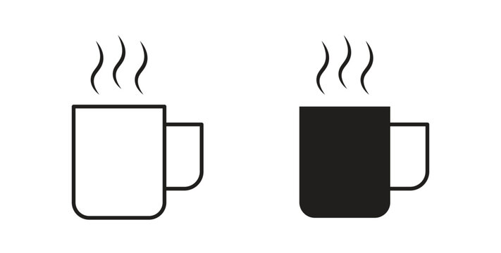 Mug icon vector design elements. icon in flat and line style.
