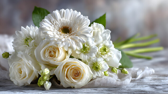 In a memorial ceremony setting, white funeral flowers can be symbolized by condolence and sympathy. A delicate floral arrangement can also represent respect, remembrance, grief, and a peaceful tribute