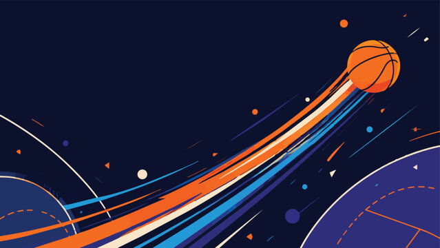 Abstract futuristic sports background with geometric shapes, dynamic motion elements, and modern colorful vector design