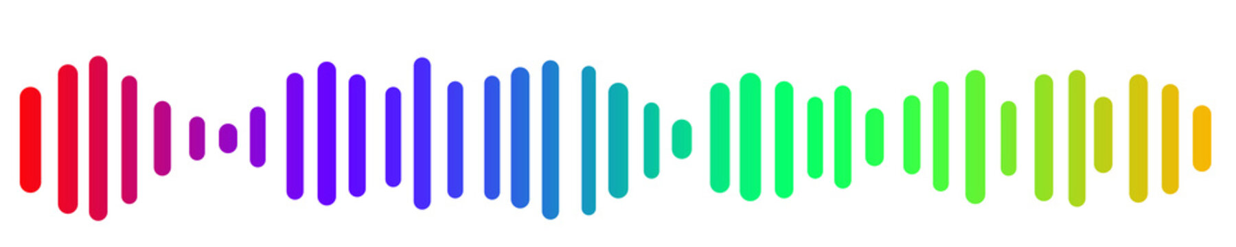 Modern rainbow audio spectrum waveform png transparent background