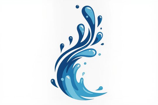 Illustrations vectorielles d&rsquo;&eacute;claboussures d&rsquo;eau bleue sur fond blanc minimaliste