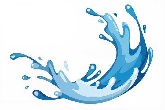 Illustrations vectorielles d&rsquo;&eacute;claboussures d&rsquo;eau bleue sur fond blanc minimaliste