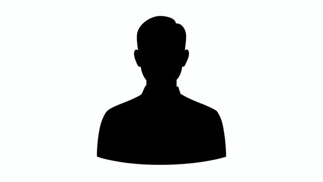 Father's Day Silhouette, human icon, male profile, black avatar isolated on White Background vector
