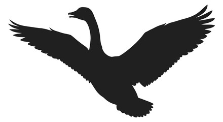 Flying goose silhouette against a white background © Taylor