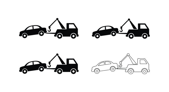 Tow truck with car silhouette high quality professional
