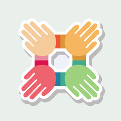 Obraz premium Teamwork and Unity Concept with Colorful Hands