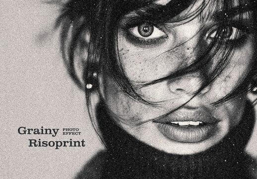 Grainy Risoprint Photo Effect &ndash; Sepia for Album Cover & Social Media (PSD)