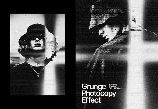 Grunge Photocopy Effect &ndash; Monochrome for Poster & Social Media (PSD)