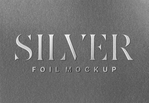 Silver Foil Text Effect &ndash; Embossed Typography for Logo, Poster & Branding (PSD)