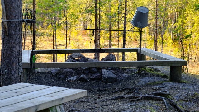 Resting spot on a hiking trail