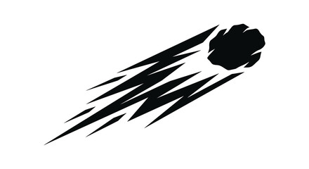 Falling comet shape with trail black silhouette © Taylor