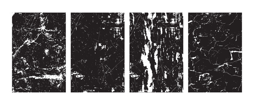 Vector set of grunge stamp textures. Ink roller texture set with rough edges. Grunge textured background for banners, posters, labels.
