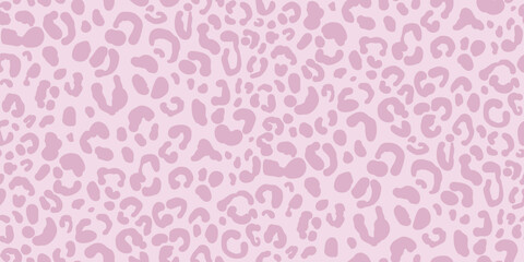 Wild cat spots in pink shades, seamless pattern with jaguar skin, snow leopard isolated on pink © Senaysky
