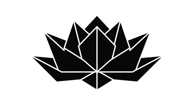 Geometric lotus flower silhouette