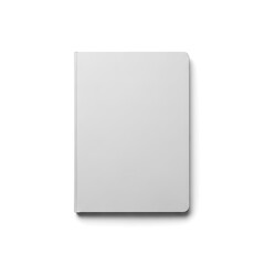 Fototapeta premium A clean minimalist blank white hardcover notebook lies flat isolated on a white background