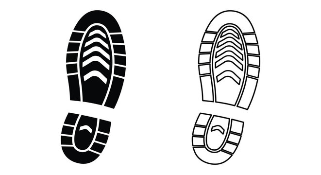 Boot sole print silhouette on white background high quality professional detailed