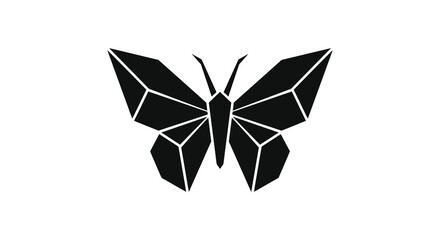 Geometric butterfly silhouette on white background © Taylor