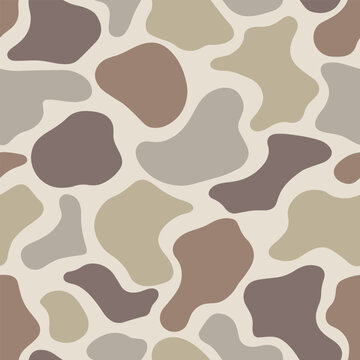 Vintage Safari Duck Camo Seamless Pattern, Old School Clay and Sand Desert Hunting Camouflage Vector