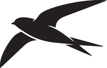 Silhouette of a swift bird in flight a simple black vector graphic for nature themes travel concepts and freedom symbolism © Laiba