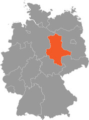 Fototapeta premium Sachsen-Anhalt Location on Map of Germany with States and Regions Editable Cartographic Illustration