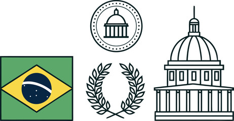 Naklejka premium Brazil republic proclamation day infographic brazilian flag