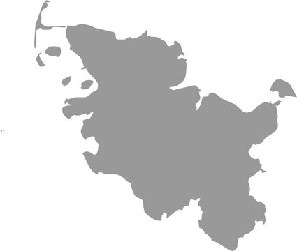Map of Schleswig-Holstein German State Isolated Grey Illustration Cartographic Vector Design