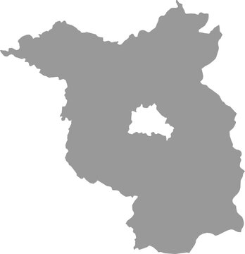 Map of Brandenburg German State Isolated Grey Design.