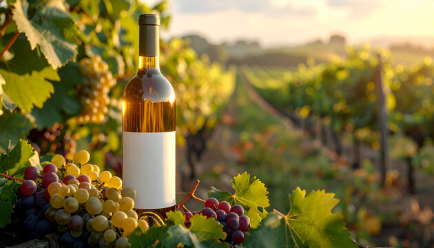 Bottles of Drinks in the Vineyard