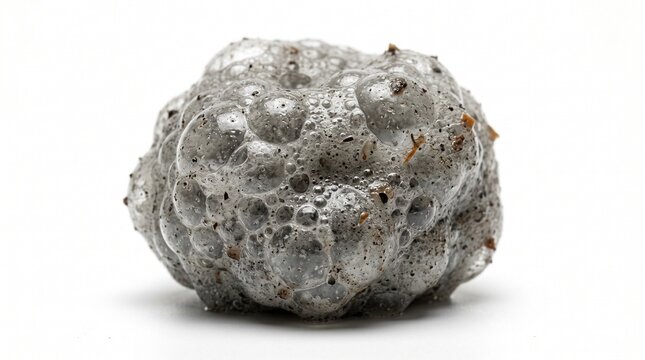 Close-up of a gray mineral specimen.