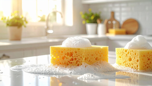 Kitchen Sponge with Soap Foam